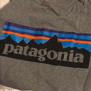 Patagonia men’s XS regular fit grey logo t shirt
